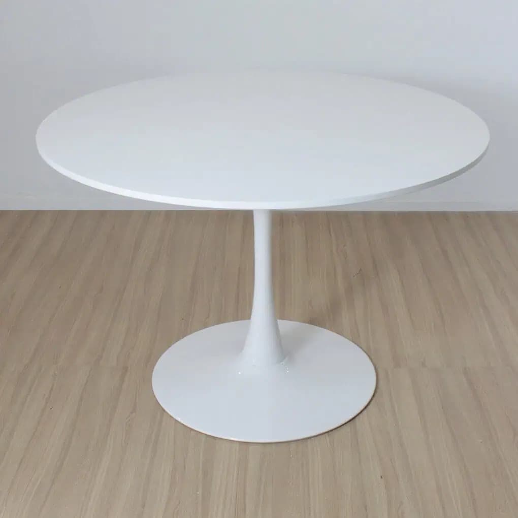 MESA TULIP REDONDA PIE CENTRAL 120CM BLANCA