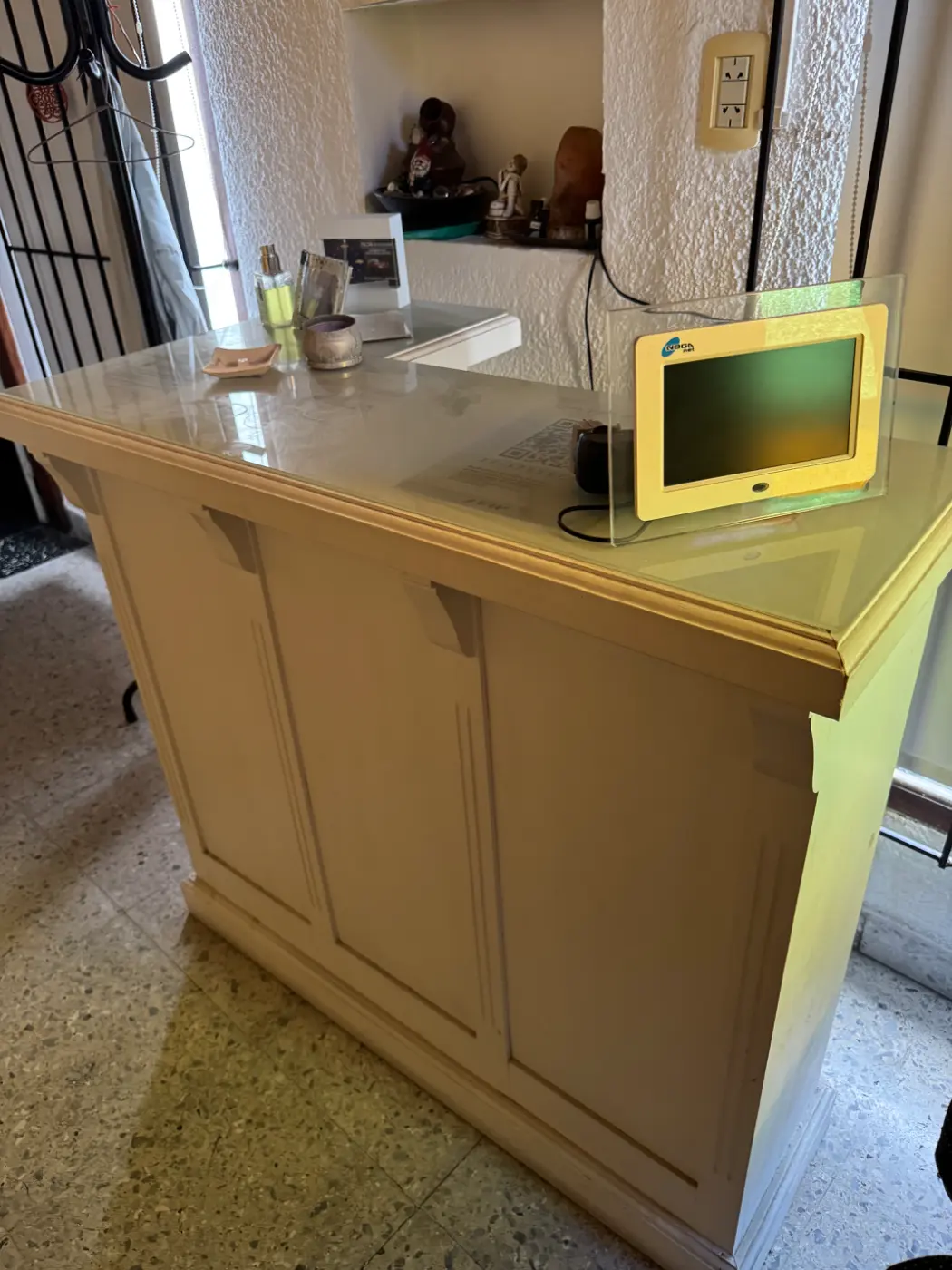 Escritorio blanco c/vidrio