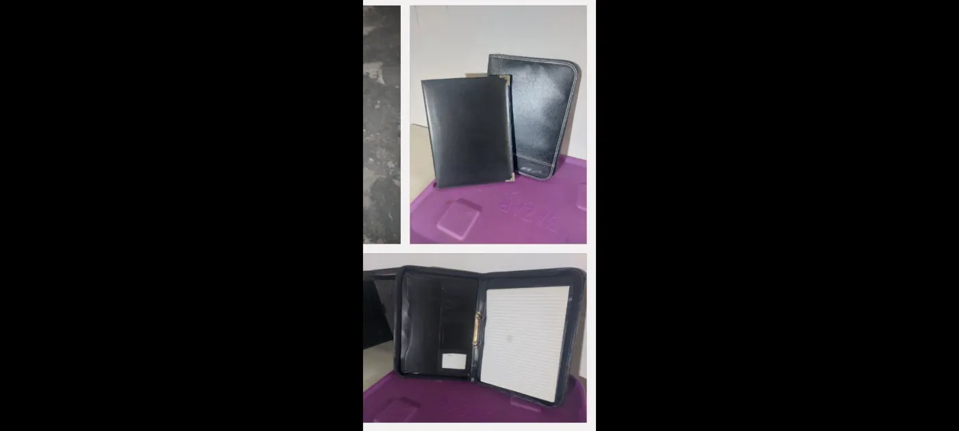 Carpeta Portafolio A4 de CUERO 25x35 con detalle en bordes
