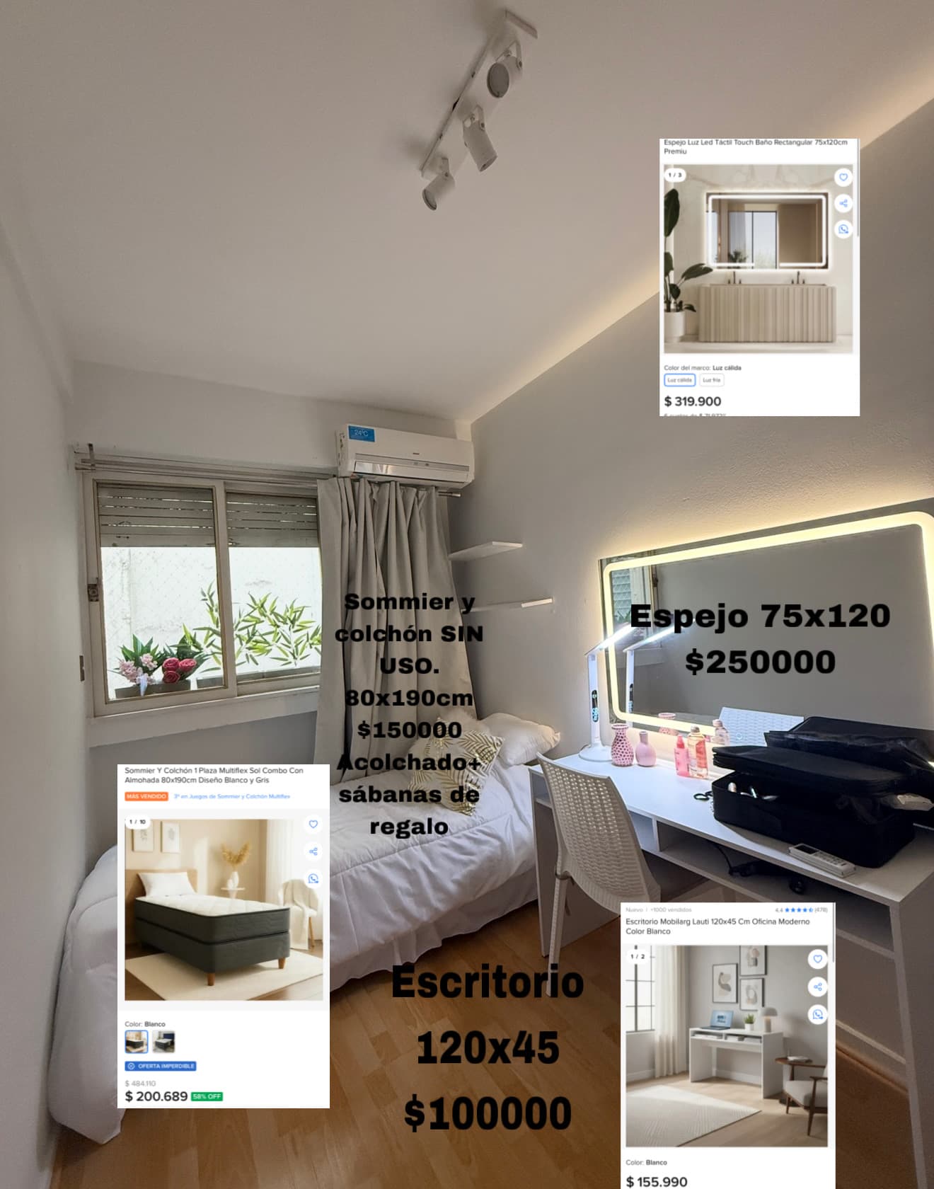 Espejo Premium con Luz 75x120